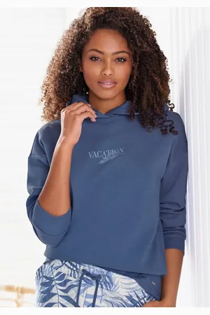 Lascana Hoodie -Capuchonsweatshirt, Loungeshirt Capuchon sweatshirt, loungetop met voorprint, loungewear (1-delig)
