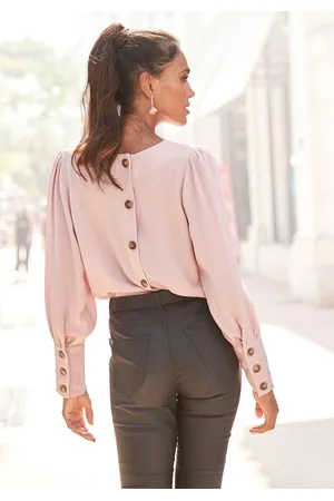 Lascana Blouse met lange mouwen met knoopsluiting achter, elegante damesblouse, business-look
