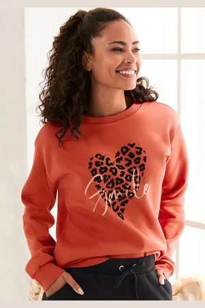 Lascana Sweatshirt Lounge shirt met hart-leo-print, loungewear