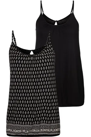 Lascana Top met spaghettibandjes Met aanrimpeling bij de hals (Set van 2)