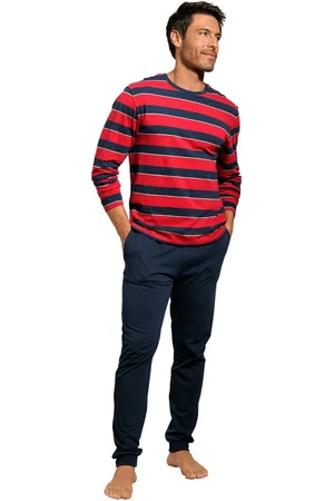 H.I.S Pyjama Pyjama met ingewikkeld gestreept bovenstuk (2-delig, 1 stuk)