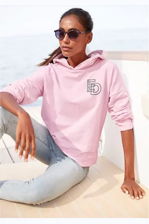 ELBSAND Hoodie met grote logoprint op de rug, comfortabele hoodie van katoen