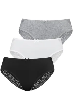 vivance collection Jazz-hipsters van elastische katoen met florale kant (3 stuks)