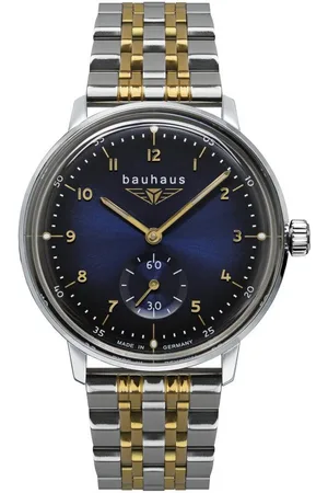 Bauhaus Kwartshorloge Armbanduhr, damenuhr, lichtgevende wijzers, roestvrijstalen armband, Made in Germany