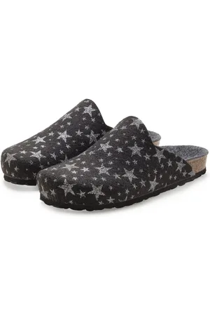 vivance collection Slippers Pantoffel, klomp, pantoffel, van vilt met verwarmend kurken voetbed & sterrenprint