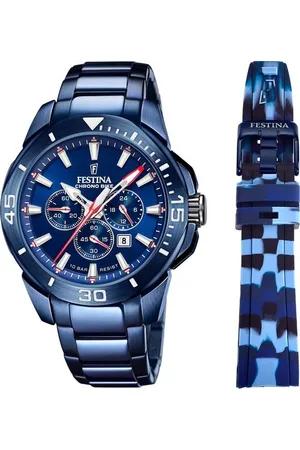 Festina Chronograaf Chrono Bike - Special Edition Polshorloge, quartz, herenhorloge, stopwatchfunctie, ideaal als cadeau (set, 3-delig, Met verwisselbare band van rubber en gereedschap)