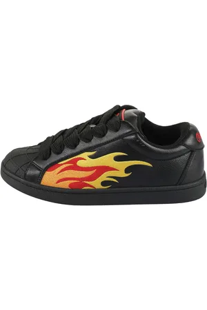 Buffalo Sneakers Liberty vrijetijdsschoen, lage schoen, veterschoen met vlammenmotief