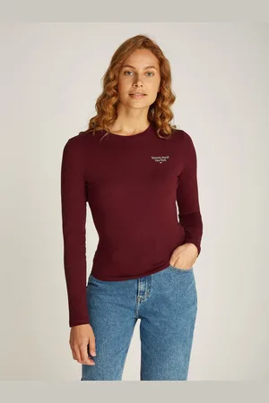 Tommy Hilfiger T-shirt TJW SLIM ESSENTIAL LOGO 2 LS EXT in grote maten met logo-opschrift