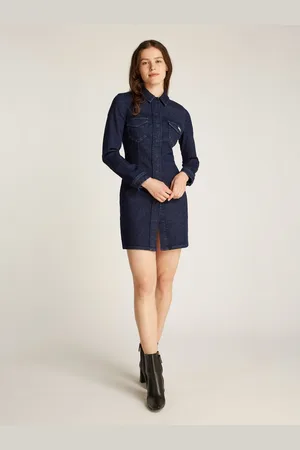 Calvin Klein Jeans jurk DARTED LEAN SHIRT DENIM DRESS