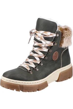 Rieker Winterlaarzen winterenkellaars, veterschoenen, plateau, met warmvoering-uitrusting