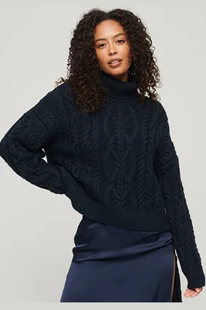Superdry Gebreide trui VINTAGE HIGH NECK CABLE KNIT