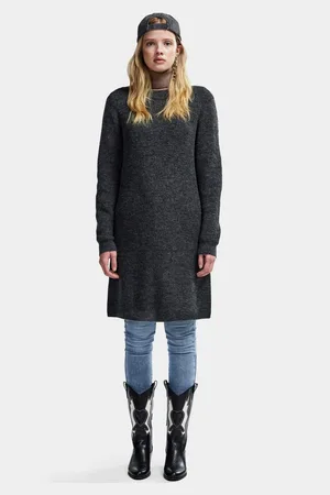Pieces® Gebreide jurk PCELLEN LS O-NECK KNIT DRESS NOOS BC