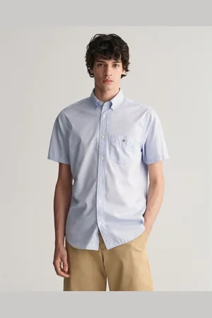 GANT Overhemd met korte mouwen Regular fit poplin overhemd licht slijtvast easy care