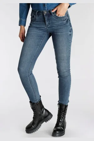 ARIZONA Skinny fit jeans extra-strakke been snit, used-look-wassing, normale taille