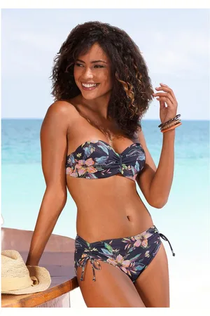 Lascana Bikinibroekje MALIA met zijrimpeling met tropische print
