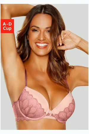 Lascana Push-up-bh Belinda Cups van mooie satijnstof met kant overtrokken, sexy ondergoed