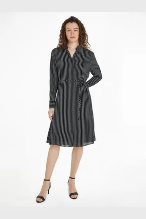 Tommy Hilfiger Blousejurk FLUID VISCOSE CREPE KNEE DRESS