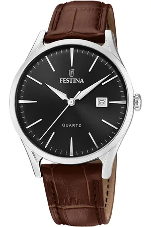 Festina Kwartshorloge Horloge, herenhorloge, analoog, datum, leren band