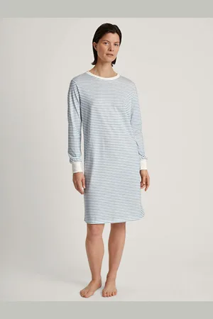 Calida Nachthemd Cotton Stripes met zachte boorden aan de mouwafsluitingen