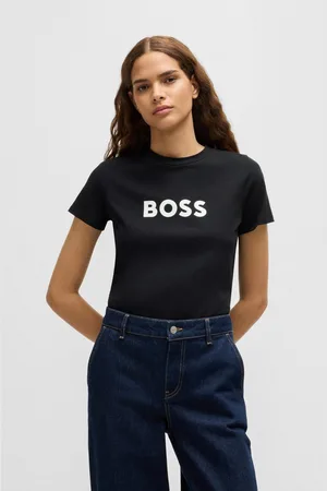 HUGO BOSS T-shirt C_Elogo_5 met contrasterende gekleurde boss print