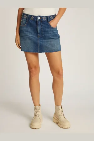 Tommy Hilfiger Rok STUDDED DENIM MINI SKIRT AI9057