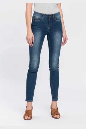 ARIZONA Slim fit jeans Shaping strakke pasvorm, skinny jeans, used-look-wassing, hoge taille