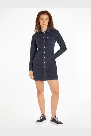 Tommy Hilfiger Cordjurk TJW SLIM LS WASHED CORD DRESS