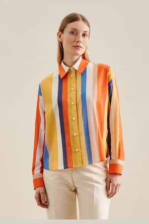 Seidensticker Overhemdblouse Zwarte roos Lange mouwen kraag print