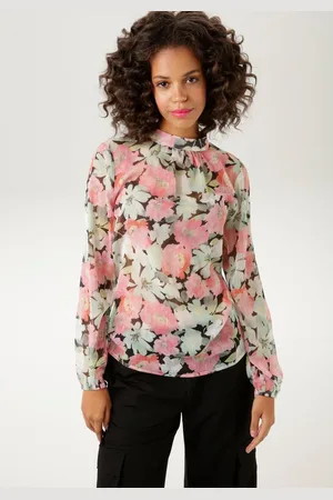 Aniston Blouse zonder sluiting met romantische bloemen bedrukt