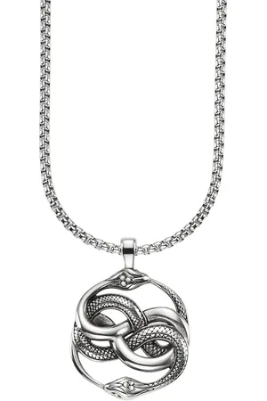 Bruno Banani Ketting met hanger Sieraad Geschenk Venezia Uroboroi dubbele slang, B0245N/20/00/55