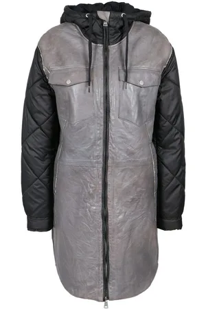 Freaky Nation Lange, leren jas Alpin Parka-FN
