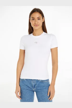 Calvin Klein T-shirt WOVEN LABEL RIB BABY TEE
