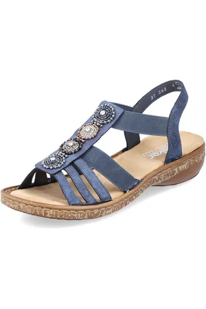 Rieker Sandalen zomerschoen, sandaal, sleehak, met decoratieve parels