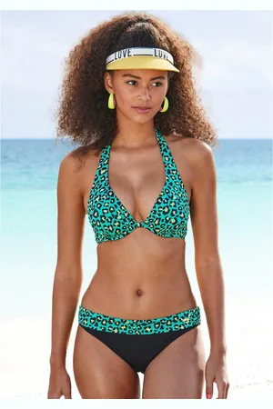 Bruno Banani Beugelbikini met turquoisekleurige animal-print