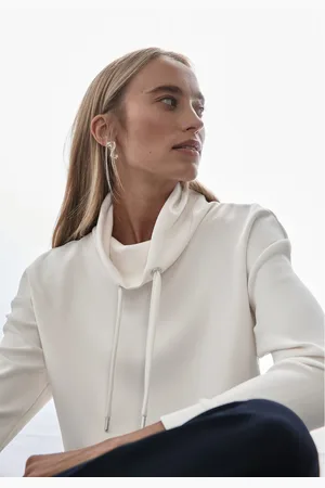 Street one Shirt met lange mouwen met grote kraag en koord