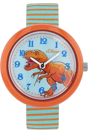 QS by s.Oliver Kwartshorloge Polshorloge, kinder, jongenshorloge, dinosaurus, cadeau-idee