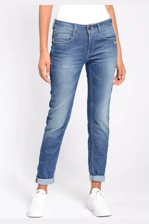 Gang Relax fit jeans 94AMELIE met used-effecten