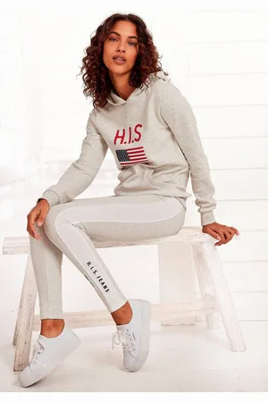 H.I.S Hoodie met logoprint en kangoeroezak, loungepak, hoodie