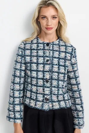 Rich & Royal Korte blazer Met glinsterende details in de wol