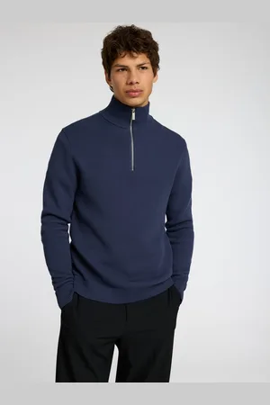 SELECTED Schipperstrui SLHDANE LS KNIT STRUCTURE HALF ZIP NOOS