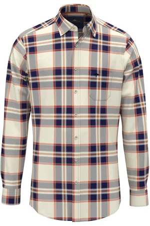 Fynch-Hatton Geruit overhemd met klassieke button-down kraag