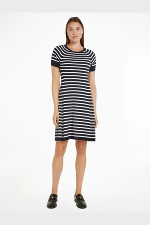 Tommy Hilfiger Jerseyjurk CO JERSEY STITCH F&F DRESS met logoborduursel op borsthoogte