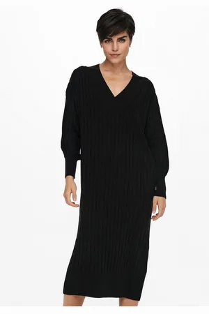 ONLY Gebreide jurk ONLNEW TESSA L/S MIDI V DRESS