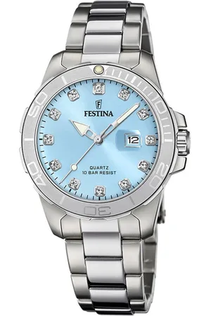 Festina Kwartshorloge Boyfriend Collection Polshorloge, dameshorloge, roestvrijstalen armband, tot 10 bar waterdicht, datum
