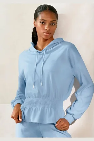 Lascana Hoodie met elastische rimpeling in de taille, loungewear