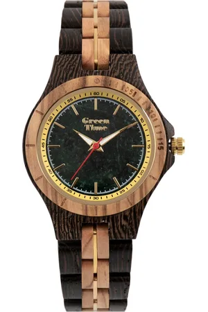 Green Time Kwartshorloge ZW135E Polshorloge, dameshorloge, houten horloge, lichtgevende wijzers