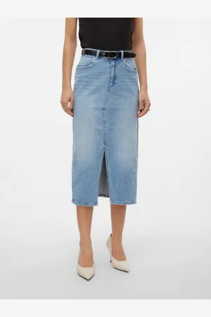 VERO MODA Maxirok VMVERI HR CALF DENIM SKIRT GA NOOS