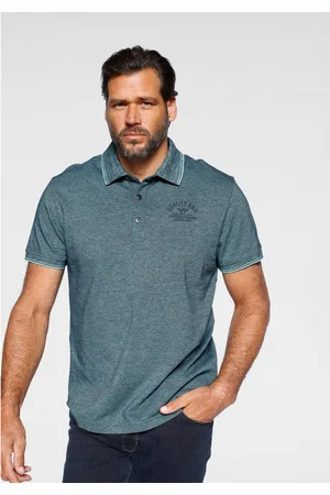 ARIZONA Poloshirt Korte mouwen, met polokraag, met printapplicaties, van piqué stof