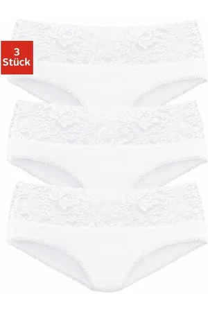 vivance collection Slip van elastische katoen met florale kant (3 stuks)