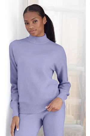 Lascana Gebreide trui -Lounge Pullover met staande kraag en ribboorden, loungewear